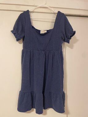 NWT Simply Southern Blue Ribbed Short-Sleeve Dress S